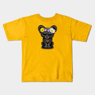 Cute Hippie Black Panther Cub Kids T-Shirt